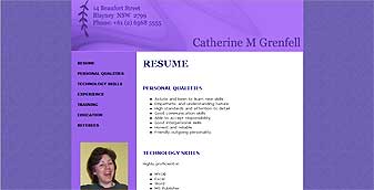 Resume for Catherine M Grenfell